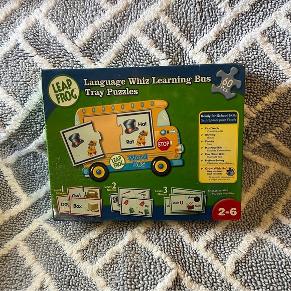 Leapfrog language whiz learning bus tray puzzles 60 pcs. Sealed packaging - Picture 1 of 2